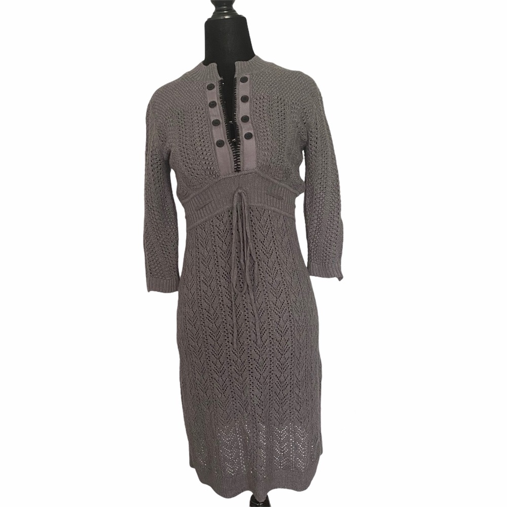 Laundry by Design Grey Long Sleeve Sweater Dress